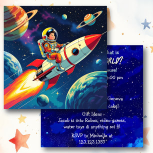 Tarjeta Fuera de este mundo del cumpleaños de un niño con 