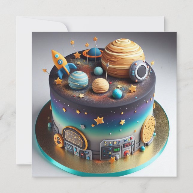 TARJETA FUERA DE ESTE MUNDO UNIVERSOS NIÑOS CUMPLEAÑOS (Anverso)