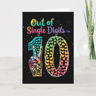 Tarjeta Fuera De Un Solo Dígito Soy 10 Cumpleaños Tie Dye