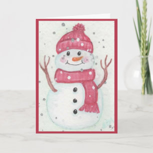 Tarjeta Fuera hace frío - Snowman