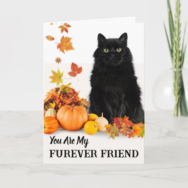 Tarjeta Fuerte amigo cuece Halloween con gato negro (Anverso)