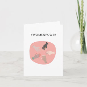 Tarjeta fuerte chica feliz día feminista