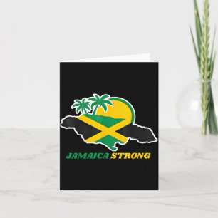 Tarjeta Fuerte Jamaica Amo la Bandera Jamaicana Corazón Mu