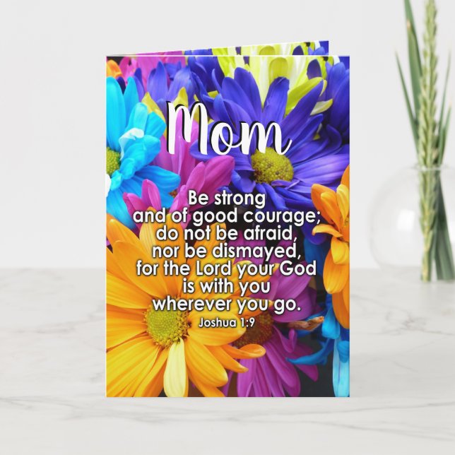 Tarjeta Fuerte versículo de la Biblia Día de las Madres cr (Anverso)