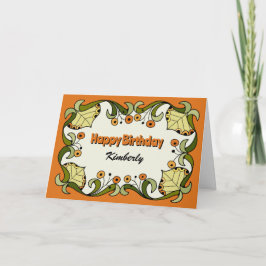 Tarjeta Fuerte y caprichosa flor otoñal CC0261 Cumpleaños