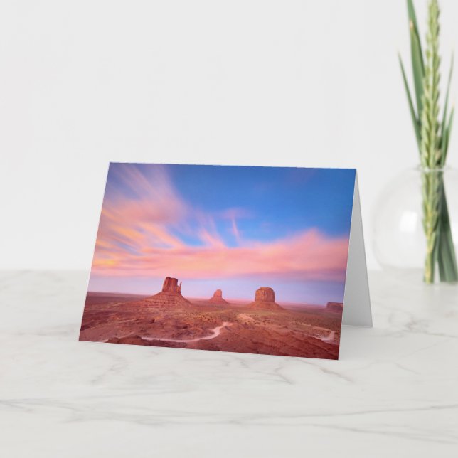 Tarjeta Fuertes vientos sobre el valle del desierto (Anverso)