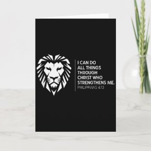 Tarjeta Fuerza de León Religioso Cristiano Filipenses 4_13