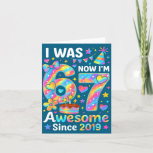 Tarjeta Fui 6 Ahora Soy 7 Tie Dye Cumpleaños Increíble Des