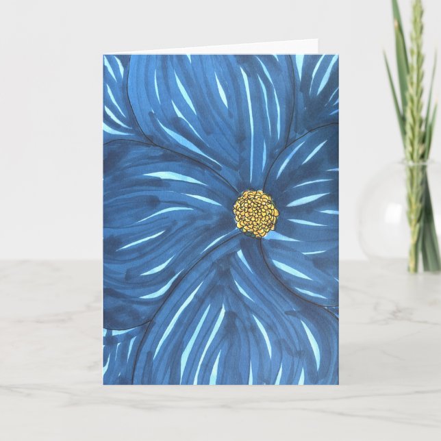 Tarjeta Full Blue Flower Blank (Anverso)