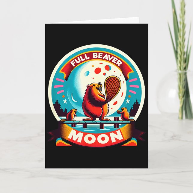 Tarjeta Full Moon Beaver  (Anverso)