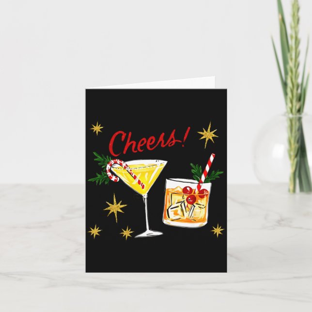 Tarjeta Full Of Holiday Srit Cheers Martini Christmas Drin (Anverso)