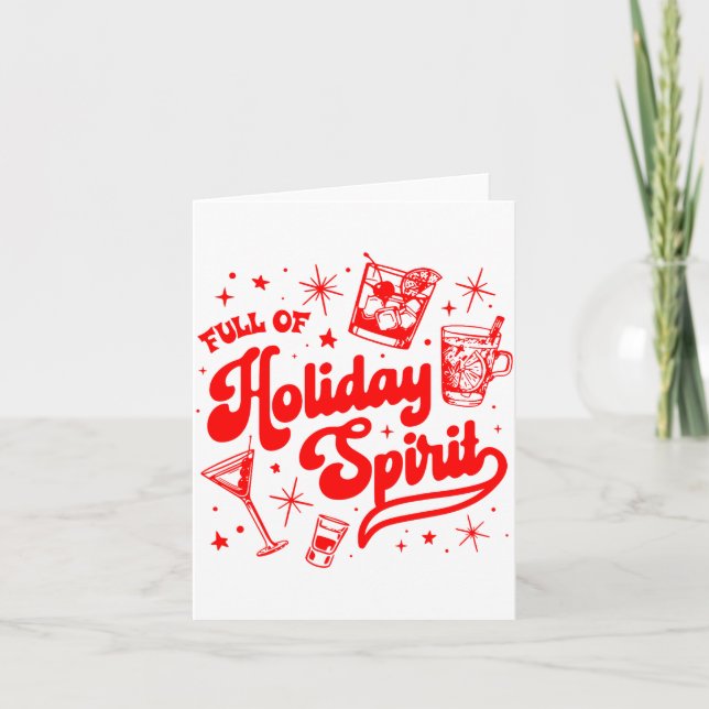 Tarjeta Full Of Holiday Srit Christmas Drinking Retro Tail (Anverso)