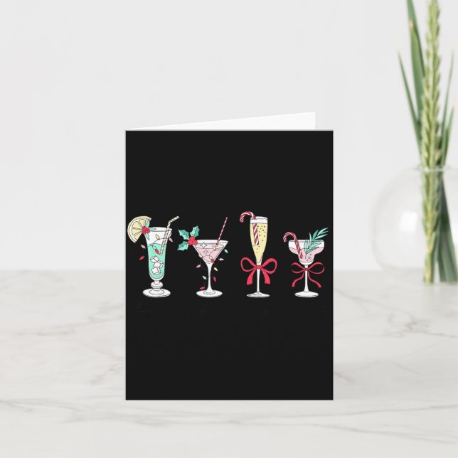 Tarjeta Full Of Holiday Srit Christmas Drinks Martini Tail (Anverso)