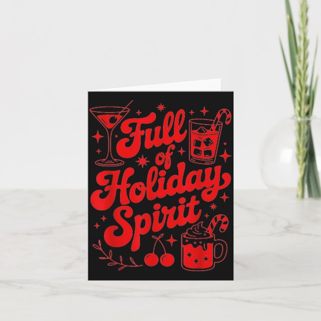 Tarjeta Full Of Holiday Srit Funny Christmas Drinking Retr (Anverso)