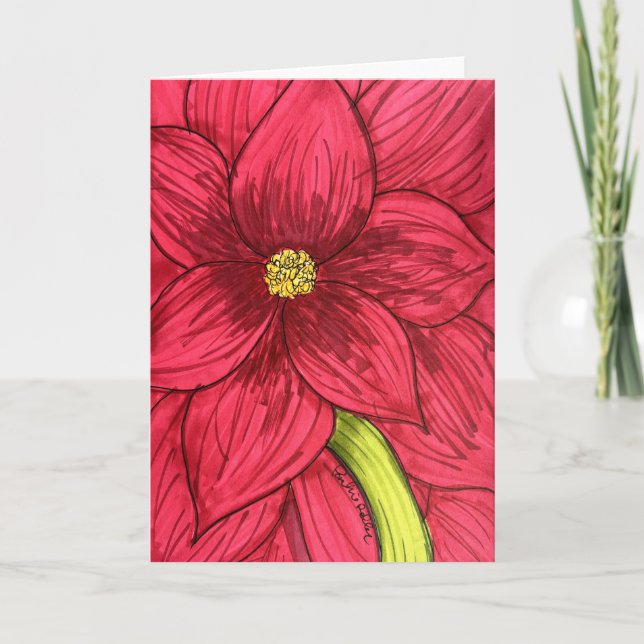Tarjeta Full Red Flower Blank (Anverso)