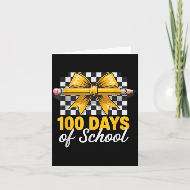 Tarjeta Fun 100 Days Teacher Celebration School Clroom Sty (Anverso)