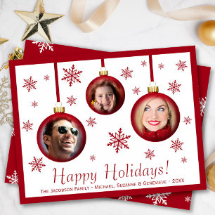 Tarjeta Fun 3 Collage de fotos festividad de ornamento en 