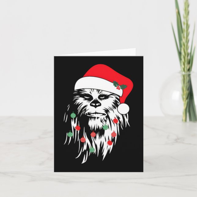 Tarjeta Fun Bigfoot Face Santa Hat Cute Xmas Navidades (Anverso)