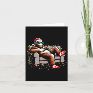 Tarjeta Fun Bigfoot Gamer Navidades Sasquatch Xmas cree