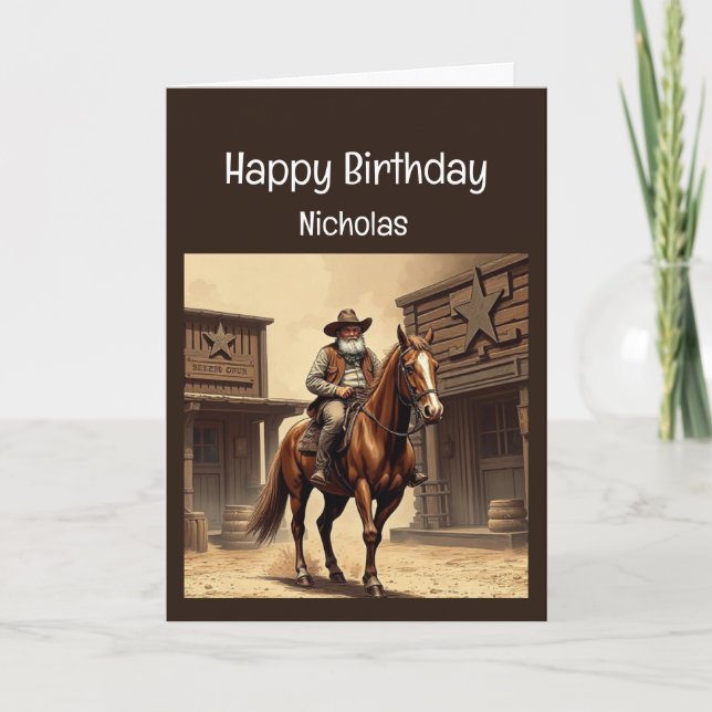 Tarjeta Fun Birthday Western Wild West Humor (Anverso)