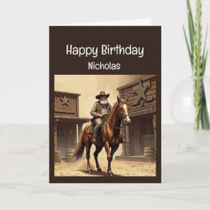 Tarjeta Fun Birthday Western Wild West Humor