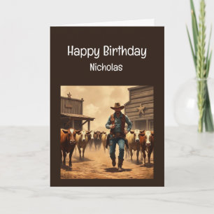 Tarjeta Fun Birthday Western Wild West Humor