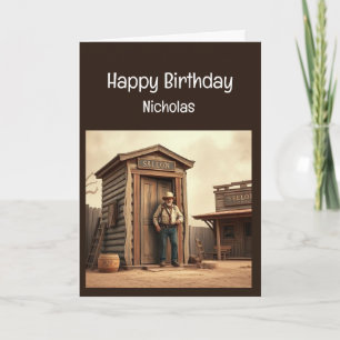 Tarjeta Fun Birthday Western Wild West Humor