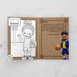Tarjeta Fun Black Boy Basketball Colección Página Cumpleañ