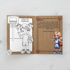 Tarjeta Fun Blonde Chicas Basketball Colección Página Cump