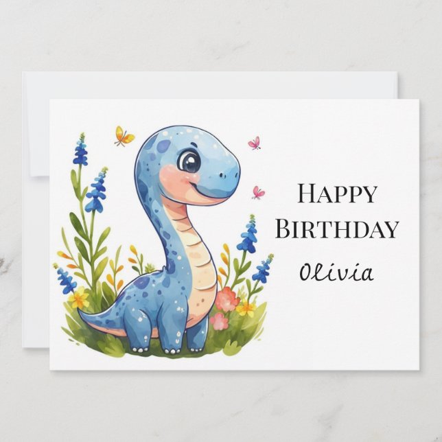 Tarjeta Fun Boho Dino Cumpleaños (Anverso)