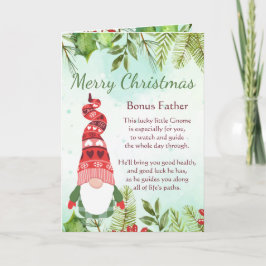 Tarjeta Fun Bonus Padre Christmas Lucky Gnome Blank Card