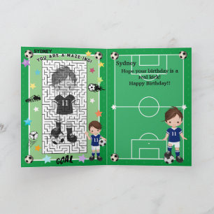 Tarjeta Fun Boys Soccer Eres un feliz cumpleaños de A-Maze