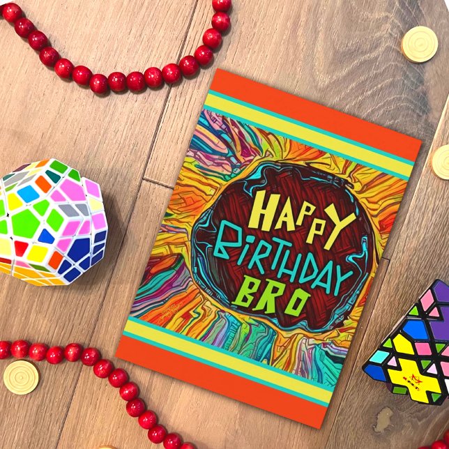 Tarjeta Fun Brother Birthday Modern Resumen Inespiritualid (Subido por el creador)