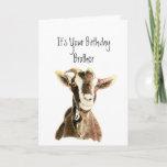 Tarjeta Fun Brother Birthday Over the Hill, Old Goat Humor<br><div class="desc">Cumpleaños gracioso hermano,  ahora que estás en la colina,  ¿podemos llamarte Humor de cabra viejo?</div>