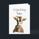Tarjeta Fun Brother Birthday Over the Hill, Old Goat Humor<br><div class="desc">Cumpleaños gracioso hermano,  ahora que estás en la colina,  ¿podemos llamarte Humor de cabra viejo?</div>