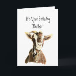 Tarjeta Fun Brother Birthday Over the Hill, Old Goat Humor<br><div class="desc">Cumpleaños gracioso hermano,  ahora que estás en la colina,  ¿podemos llamarte Humor de cabra viejo?</div>