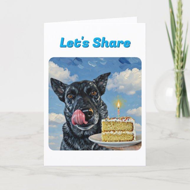 Tarjeta Fun Cattle Dog Oil Paint Texture Cover (Anverso)