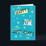 Tarjeta Fun Color Block 70th Birthday Greeting Card<br><div class="desc">Cambiar a CUALQUIER EDAD. Una alegre y feliz tarjeta de cumpleaños personalizada solamente para la persona de cumpleaños en tu vida. ¡Les encantará! Para ver más edad específica,  tarjetas de cumpleaños de personalizable,  simplemente haga clic en el enlace de la tienda Zigglets más abajo.</div>
