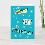 Tarjeta Fun Color Block 70th Birthday Greeting Card<br><div class="desc">Cambiar a CUALQUIER EDAD.  Una alegre y feliz tarjeta de cumpleaños personalizada solamente para la persona de cumpleaños en tu vida. ¡Les encantará!  Para ver más edad específica,  tarjetas de cumpleaños de personalizable,  simplemente haga clic en el enlace de la tienda Zigglets más abajo.</div>