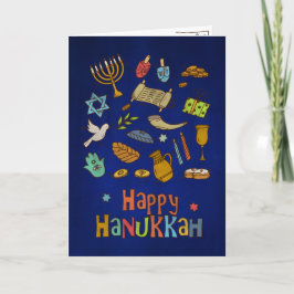 Tarjeta Fun Colorful Happy Hanukkah Card
