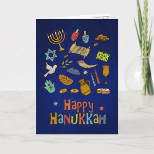 Tarjeta Fun Colorful Happy Hanukkah Card