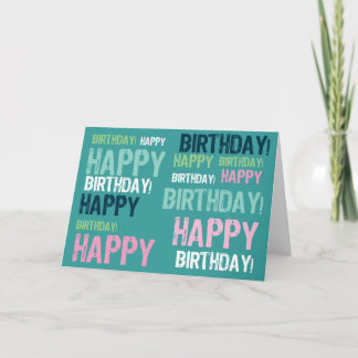 Tarjeta Fun Colorful Word Birday Card