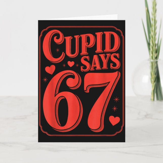 Tarjeta Fun Cupid Dice Seis Siete Día de San Valentín 6 7  (Anverso)