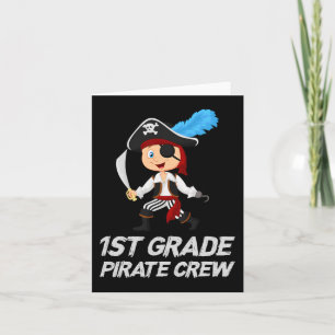 Tarjeta Fun Cute de Primer Grado Pirata Halloween