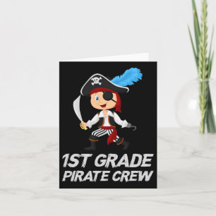 Tarjeta Fun Cute de Primer Grado Pirata Halloween