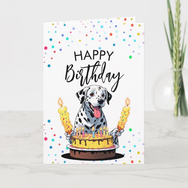 Tarjeta Fun Dalmatian Dog Cumpleaños (Anverso)