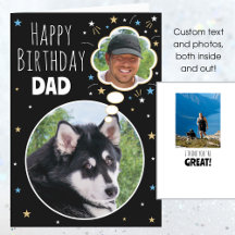 Fun Dog Dad Birthday Thought Bubble Photo Black