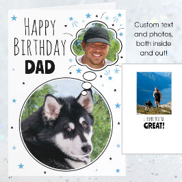 Tarjeta Fun Dog Dad Birthday Thought Bubble Photo White