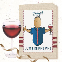 Tarjeta Fun Ethnic Masculino Personalizado Red Wine Classy