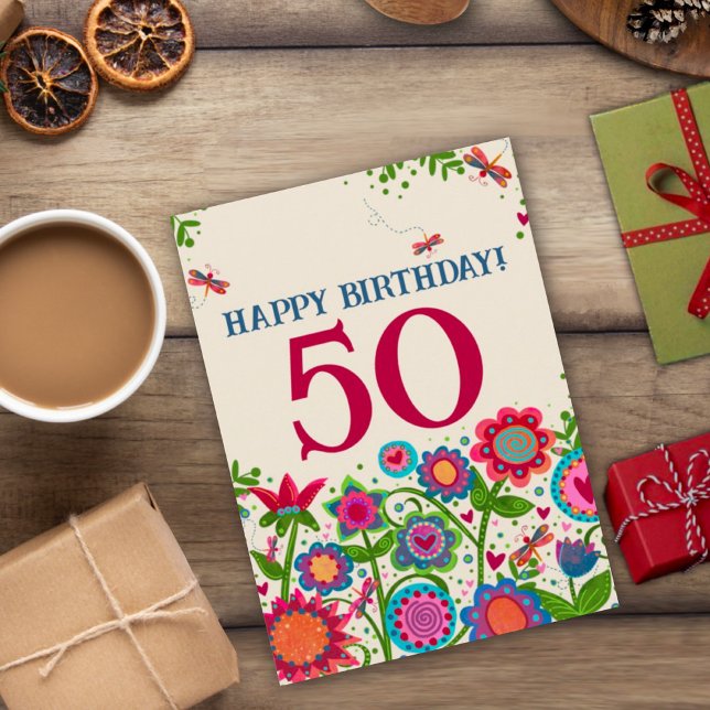 Tarjeta Fun floral de la edad personalizada Inespirivialid (Subido por el creador)